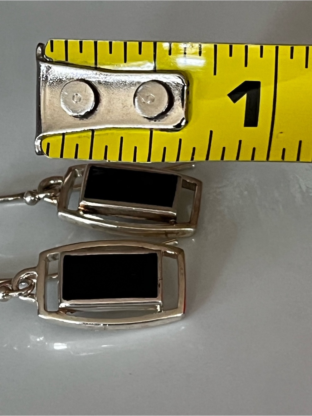 Sterling Silver Black Onyx Dangle Earrings - Picture 4 of 8